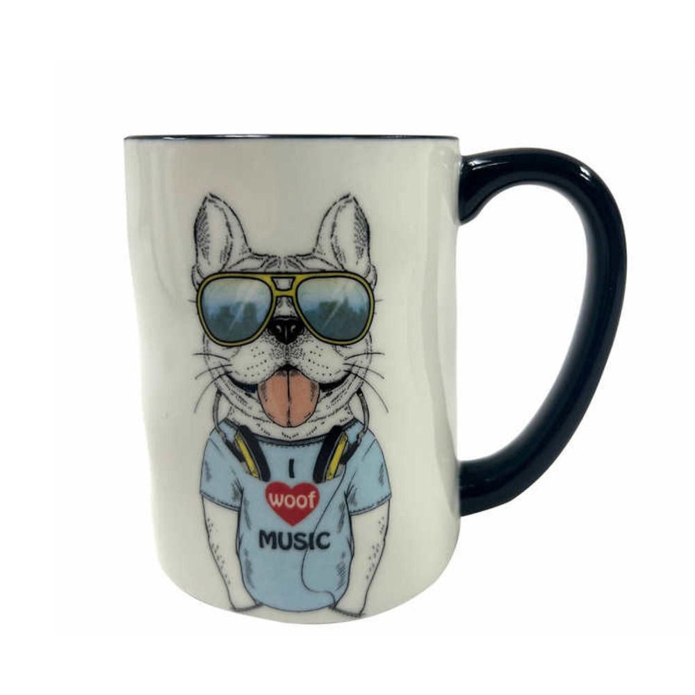 Hip Dog Animal Mug, Signature Housewares Inc, Stoneware, Nib, 17.5oz Capacity